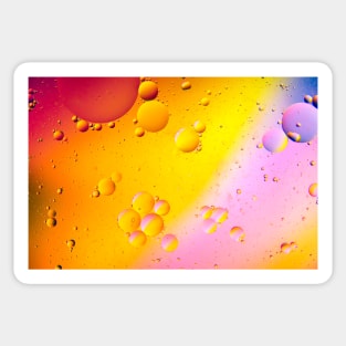 Abstract - Oil and Water on a Coloured background Sticker